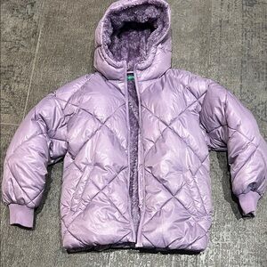 Benetton Lids Purple Quilted Puffer Jacket size XL 150 cm